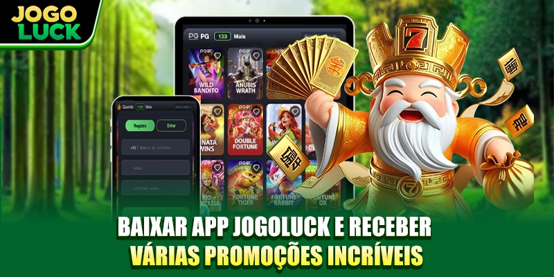 Baixar app JOGOLUCK e receber várias promoções incríveis